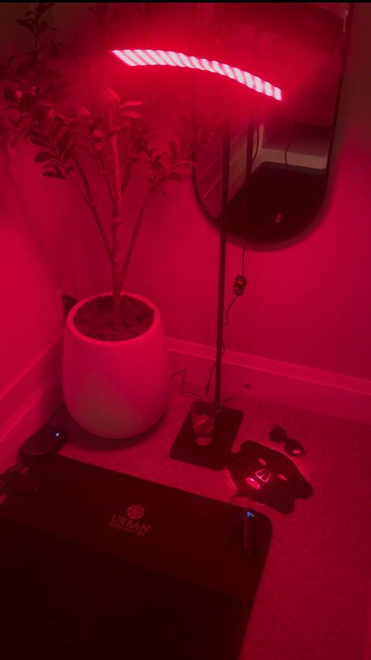 Lava Rock Meditation Mat with Infrared Heat + FREE Red Light Therapy Panel