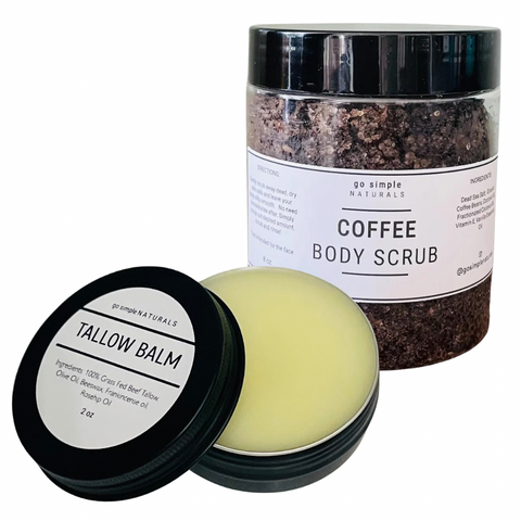 Body Scrub + Tallow Shower Routine with Fresh Eucalyptus