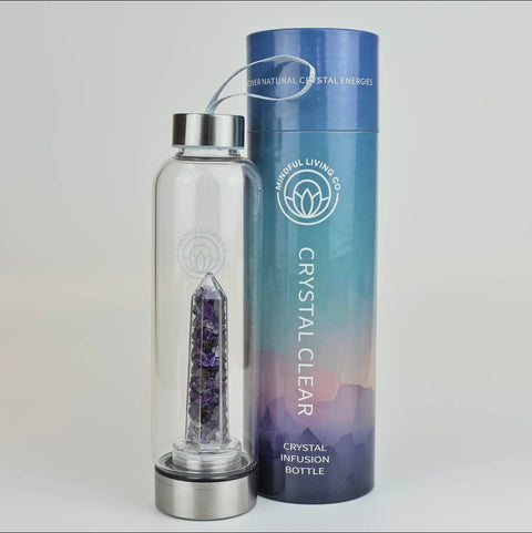 Grounding + Protection Glass Water Bottle