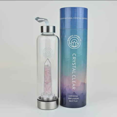 Rose Quartz Glass Water Bottle