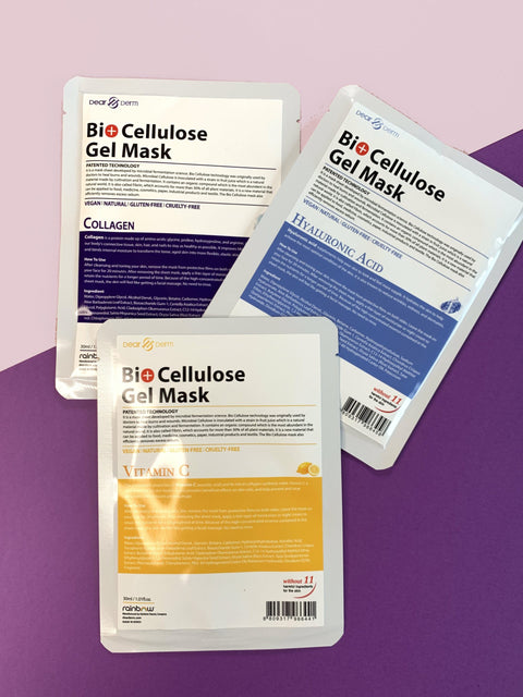 Sheet Mask Trio- Vitamin C, Collagen, Hyaluronic Acid